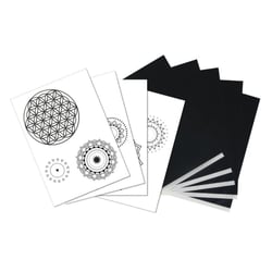 Pap. de transfert av. modèles"Mandalas", 5xA4 Papier de transfert+modèles,