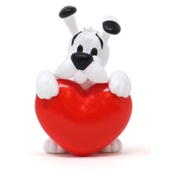 Astérix - Figurine Idéfix cœur  rouge 4,5 cm - Plastoy