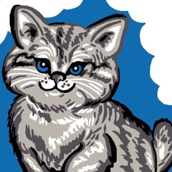 LUC - Kit canevas Soudan Chat gris 25x25 cm