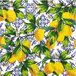 4 serviettes en papier découpage collage 33 cm CITRON CITONNIER MEDITERRANEE FR 106