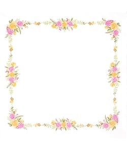 Kit de nappe au point de croix - Bouquet de fleurs - 80 x 80 cm - Trimits Blanc