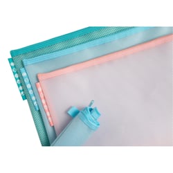 Pochette à fermeture éclair en plastique souple Chromaline pastel - A4 - Couleurs assorties - x 12 - Exacompta