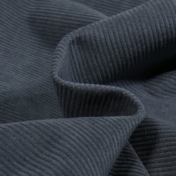 Tissu Velours d'ameublement côtelé Lena Bleu marine