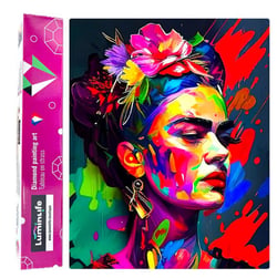 Diamond Painting Broderie Diamant LUMINLIFE 40x50cm, 100% strass, diamants ronds - Frida Kahlo