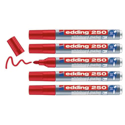 Lot de 5 marqueurs tableau blanc - EDDING - Rouge - Pointe 1,5-3 mm