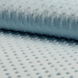 Tissu Doudou Ultra doux Pois Bleu ciel