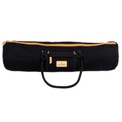 Sac de transport Noir Tapis de Yoga toile Coton double zip poche portable 70x19x19 cm poids 450 g