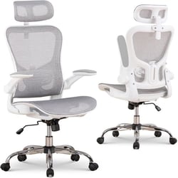 Chaise de bureau ergonomique - Mesh - Blanc - 56 x 65 x 139,5 cm