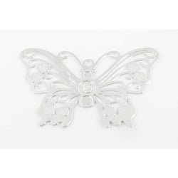 MégaCréa - Estampe filigranée Papillon 39x27 mm Argenté