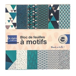 MégaCréa DIY - Carnet papier origami 15,2 cm Graphique 24 feuilles avec foil