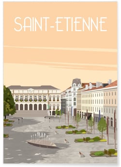 Affiche ville Saint-Étienne 2 | A3 : 29,7x42cm