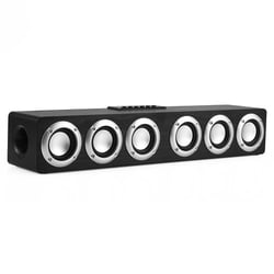 Enceinte Bluetooth Bois Alarme Horloge 12W USB Longue Autonomie Son Puissant Noir YONIS