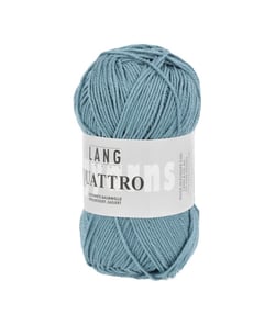 Fil à tricoter 100% coton QUATTRO - Lang Yarns 188 Bleu