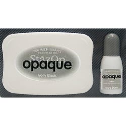 Encreur créatif Tsukineko StazOn Opaque - Noir Ivoire - Pour scrapbooking et cartes