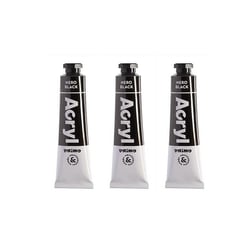 Lot de 3 tubes 18 ml - Peinture acrylique PRIMO - Noir 800