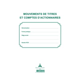 Registre des mouvements de titre, liste des actionnaires, 58 feuillets - Noir - Exacompta