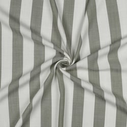 Tissu Viscose fil teint Suzanne grandes rayures Vert sur fond Blanc cassé