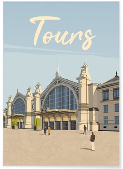 Affiche ville Tours 2 | A3 : 29,7x42cm