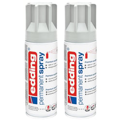 Lot de 2 Sprays 200ml Peinture Acrylique Permanent 5200 Gris Clair Mat RAL 7035 EDDING