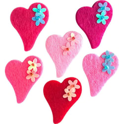 Graine Créative - Motif adhésif feutrine Coeur 6 pièces