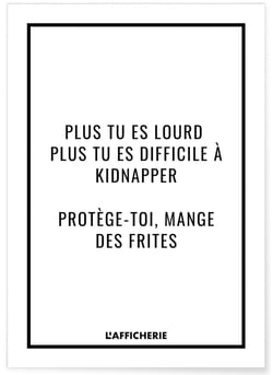 Affiche 'Plus tu es lourd...' | A3 : 29,7x42cm