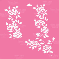 Pochoir plastique souple réutilisable 30 x 30 cm Fabrika Decoru FLEUR 013