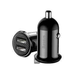 Chargeur voiture baseus grain pro double usb 4.8a – charge rapide 2 appareils – noir