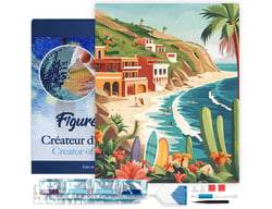 Diamond Painting Broderie Diamant Figured’Art 40x50cm toile tendue sur châssis en bois - diamants carrés - Surf côtier