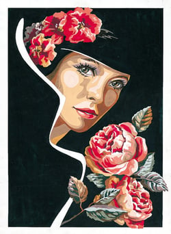 Canevas antique L'odeur des roses 45x60cm