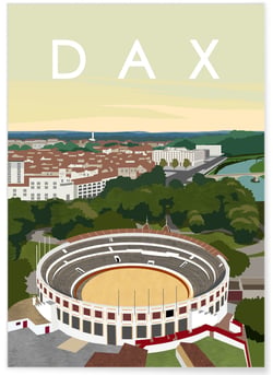 Affiche ville Dax | A3 : 29,7x42cm