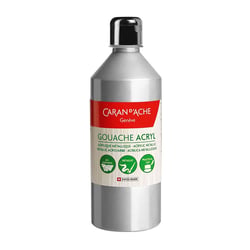 Peinture gouache - Argent - Métallique - 500ml - Caran d'Ache - Gouache Eco
