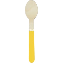 8 Cuillères en Bois Jaune Curry/Or