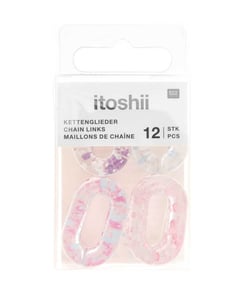 Lot de 12 Maillons de Chaîne Eclaboussure Itoshii - 19 x 31 x 5 mm - Rico Design 600379 Mélange Pastel
