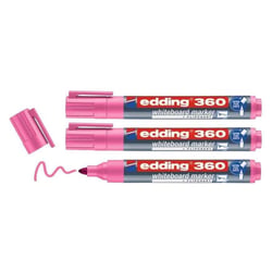 Lot de 3 marqueurs tableau blanc effaçables - EDDING - Rose - Pointe ronde 1,5-3 mm