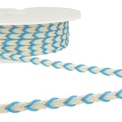 Bobine 25m galon bicolore 6mm Bleu Acier