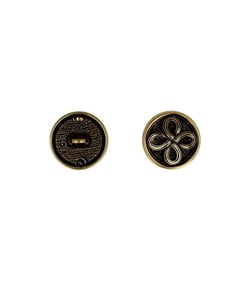 Bouton métal fleur or antique