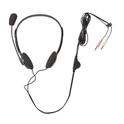 Nedis Casque PC Supra-Auriculaire Stéréo Double Jack 3.5mm avec Microphone Rabattable Noir