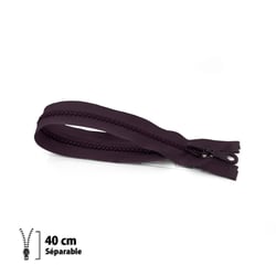 Fermeture éclair Z54 - moulée 6mm Séparable - 40 cm