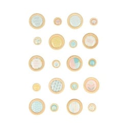 Artemio - Bouton à coller Bois époxy Scandisweet 20 pièces