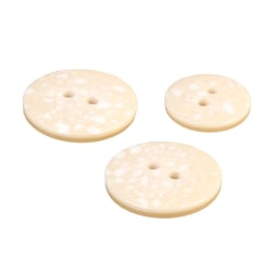 Lot de 6 boutons rond plastique recyclé 2 trous ivoire
