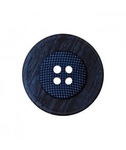 Carte de 2 boutons Panier Bleu marine rond 28mm - Union Knopf Bleu