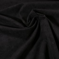 Tissu Velours milleraies uni Noir