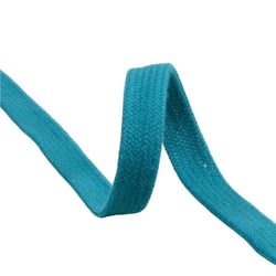 Bobine 20m tresse tubulaire plate coton 15mm bleu canard
