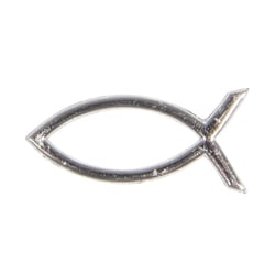 Motifs de cire chrétien Poisson, argent, 4x2cm, 1 pce