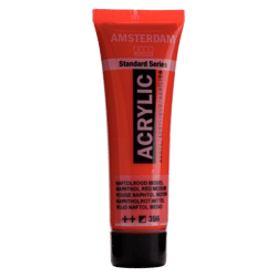 Peinture acrylique en tube - Rouge naphtol moyen - 396 - Amsterdam - 20ml
