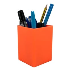 Pot à crayons - Forme carré - Couleurs fluo - 7x7x10cm - Apli
