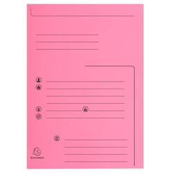Paquet de 25 chemises 2 rabats SUPER 210 Contact - 24x32cm - Rose - x 5 - Exacompta