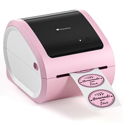 Mini Imprimante Bluetooth Sans Fil Pour Étiquettes D'Expédition Rose Blanche Blanc YONIS