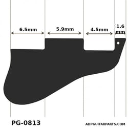 Plaque Pickguard Long Noire 5ply Humbuckers style Gibson ES-335, 345, 355...