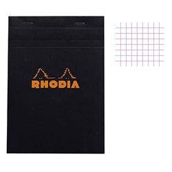 Bloc notes - A5 - 14,8x21 cm - Petits Carreaux - 80 feuilles - Noir - Rhodia